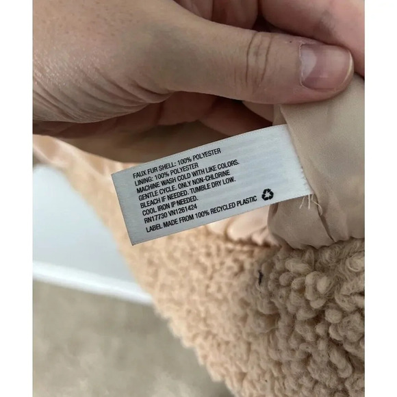 Wild Fable Oversized Sherpa Faux Fur Zip-Up Teddy Coat Size M/L Tan Women’s - Picture 4 of 6